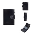 thumbnail image 1 of Slim RFID Blocking Card Holder for Men - PU Leather Multi-Function Business Wallet with Auto-Pop Card Slot, 1 of 12