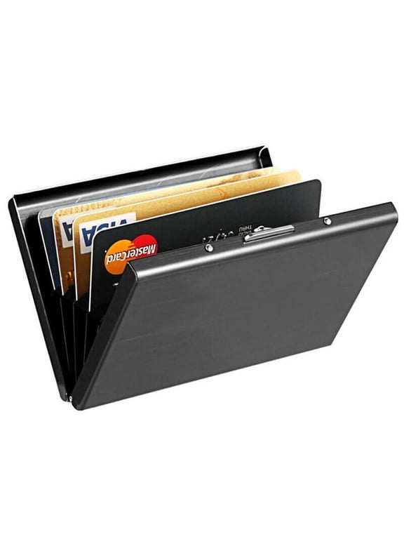 Slim RFID Blocking Credit Card Holder - Stainless Steel Secure Wallet for Men & Women, Ultra-Thin Anti-Theft Card Protector for Travel and Daily Use