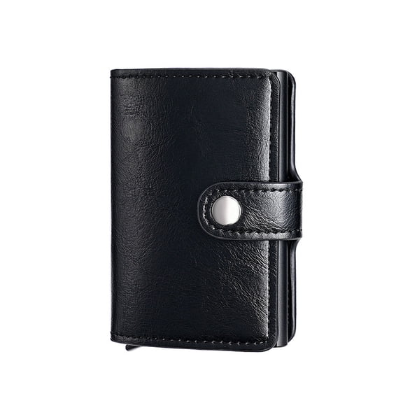 Slim RFID Blocking Metal Card Holder Wallet for Men - Carbon Fiber/Leather, Holds 6 Cards   Cash, Multiple Colors