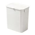 thumbnail image 1 of Slim Rectangular Lidded Trash Can, Plastic Waste Bin with Bag Clip for Kitchen and Bathroom, 1 of 7