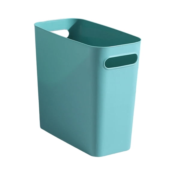 Slim Rectangular Trash Can,Plastic Trash Can,Corner Trash Can,Tall Skinny Trash Can,Slim Plastic Wastebasket,Compact Wastebasket with Cut-Out Handles for Bathroom,Kitchen,Bedroom,Apartment Office