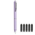 thumbnail image 1 of Slim Retractable Fountain Pen – Extra Fine Nib Black Ink Pen with 5 Cartridges – Smooth Writing for Sketching, Diary & Professional Signatures, 1 of 6