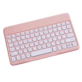 Slim Retro Bluetooth Keyboard ,Compact Rechargeable Wireless Keyboard for iPad,iPad Mini,iPad Air iPad Pro,iPhone,Windows android Tablet Smartphone(Pink)