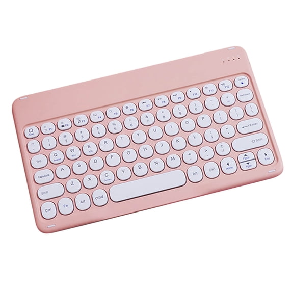 Slim Retro Bluetooth Keyboard ,Compact Rechargeable Wireless Keyboard for iPad,iPad Mini,iPad Air iPad Pro,iPhone,Windows android Tablet Smartphone(Pink)
