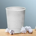 thumbnail image 1 of Slim Ribbed Can, Large Capacity Waste Bin with Pressure Ring, Decorative Bin for Office, Bedroom and Bathroom, 1 of 3