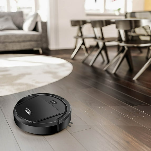 Slim Robot Vacuum, 2.4" Thin for Under Furniture, Tangle-Free Suction for Pet Hair on Hard Floors & Carpets, Quiet, 80 Min Runtime