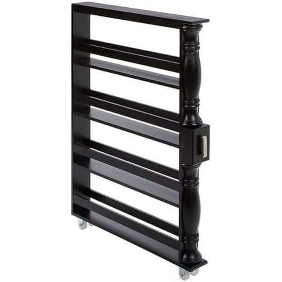 Slim Rolling Can and Spice Racks - Black