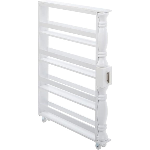 Slim Rolling Can and Spice Racks - White
