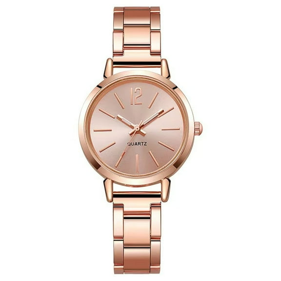 Slim Rose Gold Tone Ladies Quartz Watch Lightweight Alloy Band For Formal Event