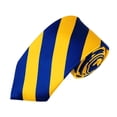 thumbnail image 1 of Slim Royal Blue and Yellow College Stripe Woven Tie, 1 of 3
