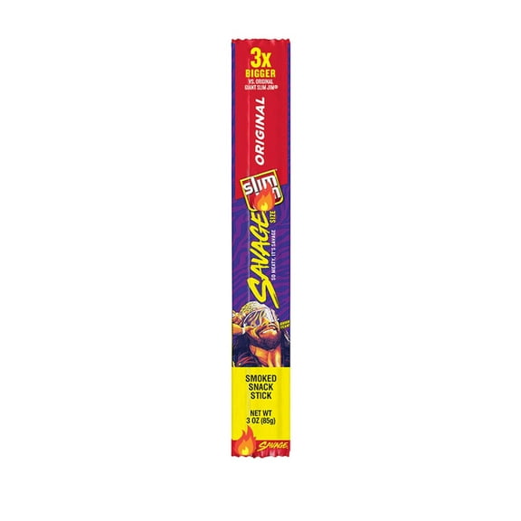Slim  Savage Original Flavor Smoked Meat Snack Sticks, 3 oz. (3 pack), by