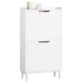 thumbnail image 1 of Slim Shoe Cabinet Entryway, Narrow Shoe Rack with 2 -Drawers, White Shoe Organiazer Hallway, Shoe Storage Cupboard Entrance, FSR151-W, 1 of 9
