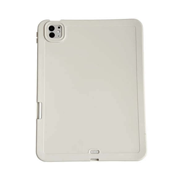 Slim Silicone Case for iPad Pro 11 Inch (M5/M4) 2025/2024, Built-in Stylus Holder, Shockproof Drop Protective Skin-Friendly Kids Friendly Lightweight Case Cover, White