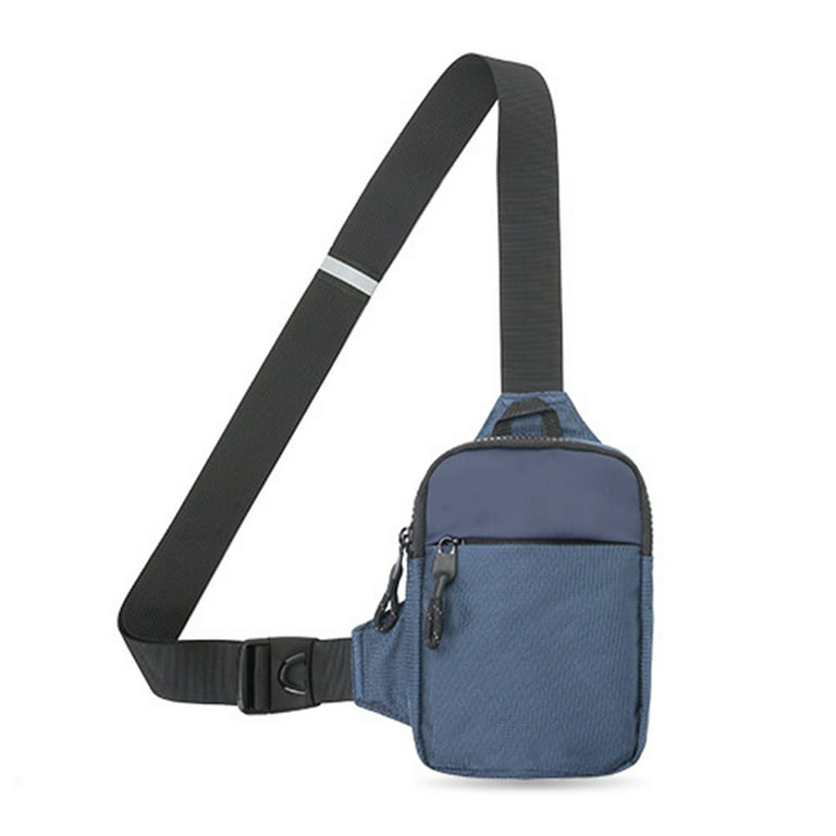 Slim Sling Bag Small Ultra Thin Water Resistance Crossbody Chest Shoulder  Backpack Personal Pocket Bag(Navy blue)