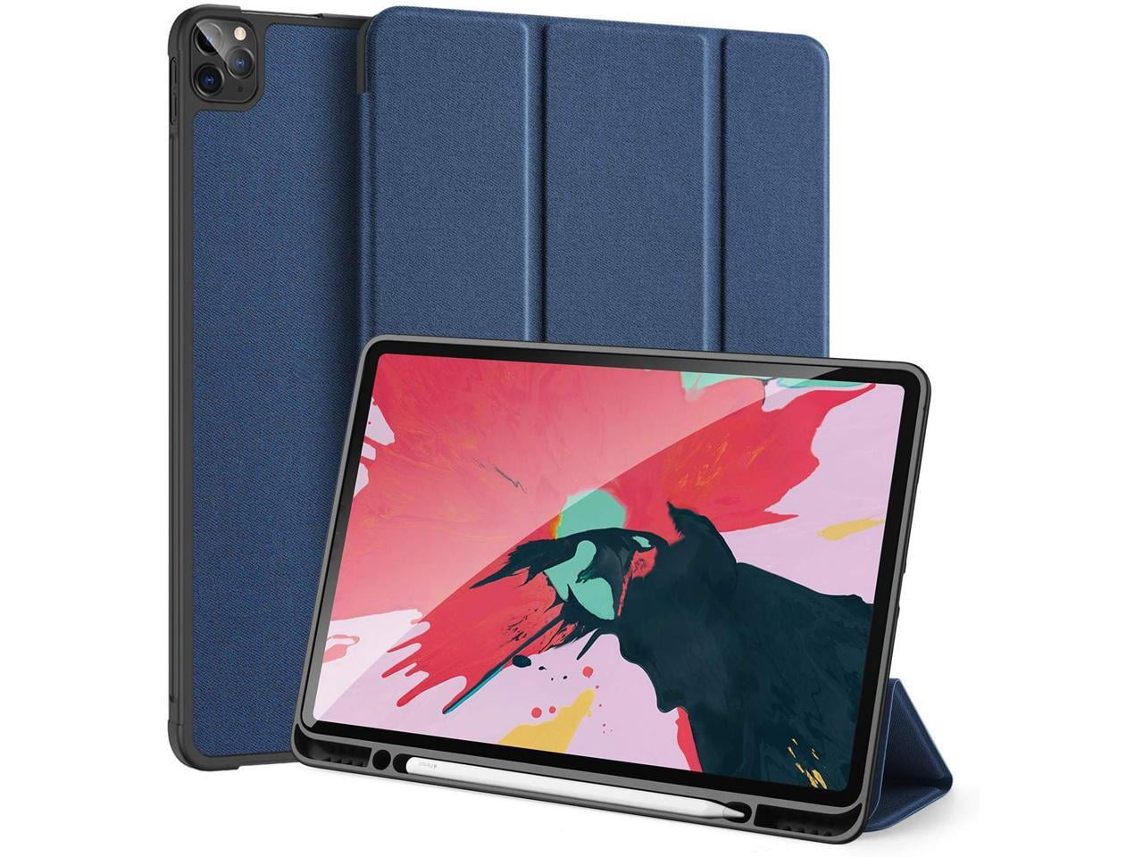 Slim Smart Case for iPad Pro 12.9 2022 2021 2020 6th 5th 4th Generation Support Apple Pencil Charging Soft TPU Protective Stand Cover