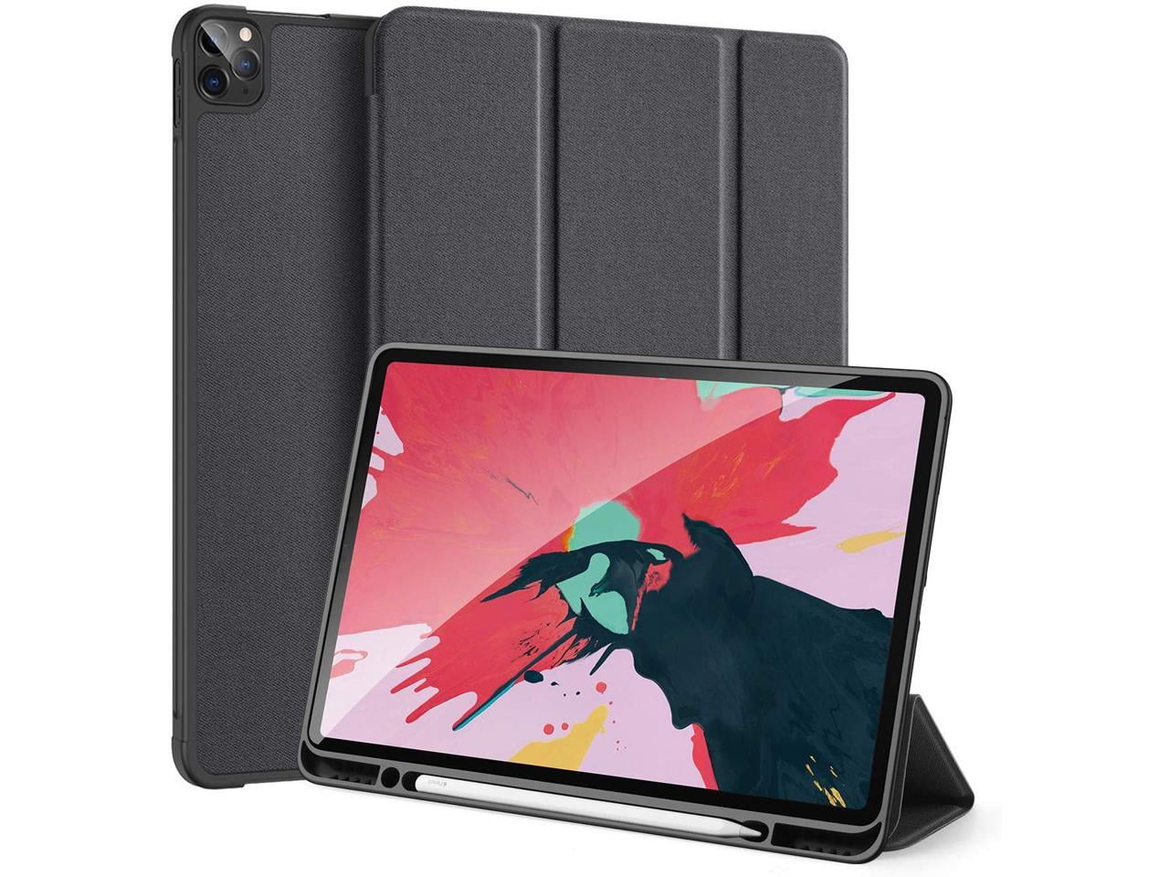 Slim Smart Case for iPad Pro 12.9 2022 2021 2020 6th 5th 4th Generation Support Apple Pencil Charging Soft TPU Protective Stand Cover