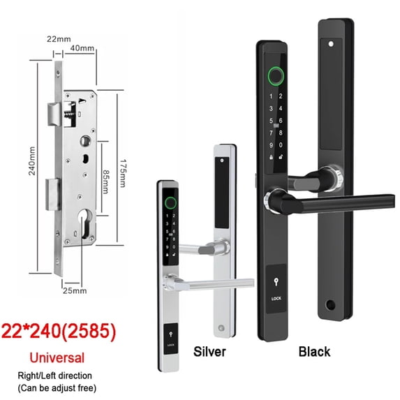 Key Less Panel Lock Slim Smart Fingerprint Door Lock With Handles Keyless Entry Door Lock ...