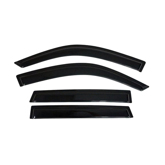 Slim Smoke Tinted Acrylic Window Visors - 4-Piece Sun Rain Guard Set with Tape-On Installation