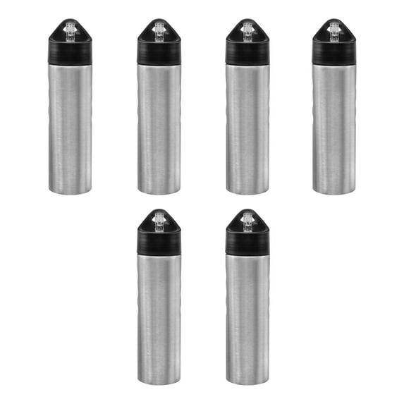 Slim Stainless Steel Water Bottles 25 oz, 6 pack, Reusable Gym Sports Bulk Pack, Silver