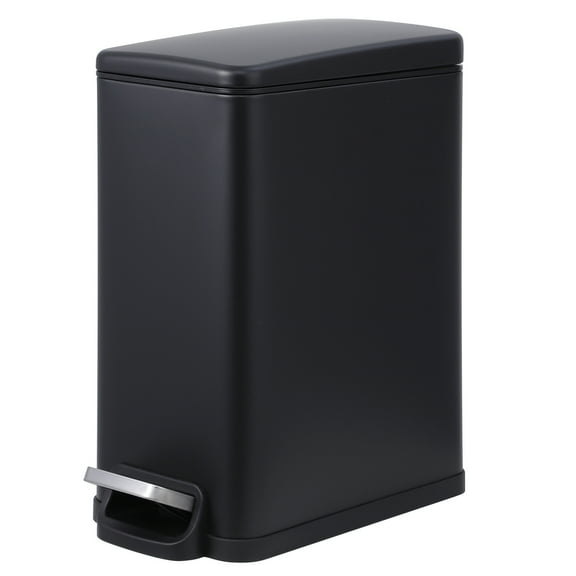 Slim Step-On Trash Can Combo Set – 12 Gallon & 2.6 Gallon Stainless Steel Bins, Removable Liner Buckets, Soft-Close Lids, Rear Handles, Rust-Resistant, Space-Saving for Kitchen, Home, Office