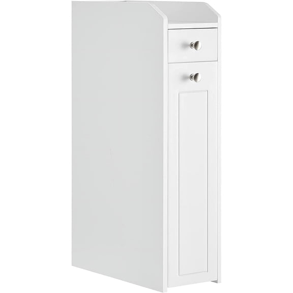Slim Storage Cabinet – Narrow Organizer with Slide-Out Drawers, Toilet Paper Holder, Space-Saving for Bathroom/Kitchen Corner