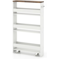 Slim Storage Cart 4Tier Rolling Cart with Handle Laundry Cart Between