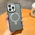 thumbnail image 1 of Slim Strong Magnetic Case for iPhone 15 Pro Case [10FT-Grade Drop Tested & Compatible with MagSafe] Translucent Frosted Anti-Fingerprint Anti Shockproof Protective Shell, Silver, 1 of 9
