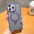 thumbnail image 1 of Slim Strong Magnetic Case for iPhone 15 Pro Max Case [10FT-Grade Drop Tested & Compatible with MagSafe] Translucent Frosted Anti-Fingerprint Anti Shockproof Protective Shell, Purple, 1 of 9