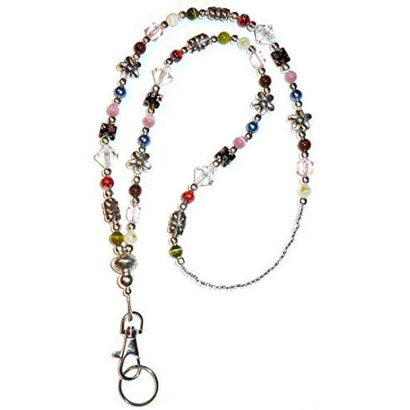 Slim Style Fashion Women's Beaded Lanyard 34", Breakaway and Non Breakaway Available, for Keys, Badge Holder, Phone, Cruise