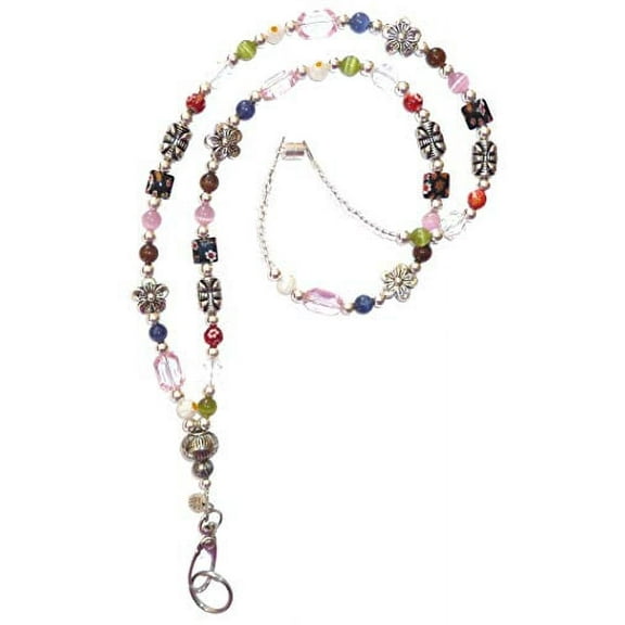 Slim Style Fashion Women's Beaded Lanyard 34", Breakaway and Non Breakaway Available, for Keys, Badge Holder, Phone, Cruise