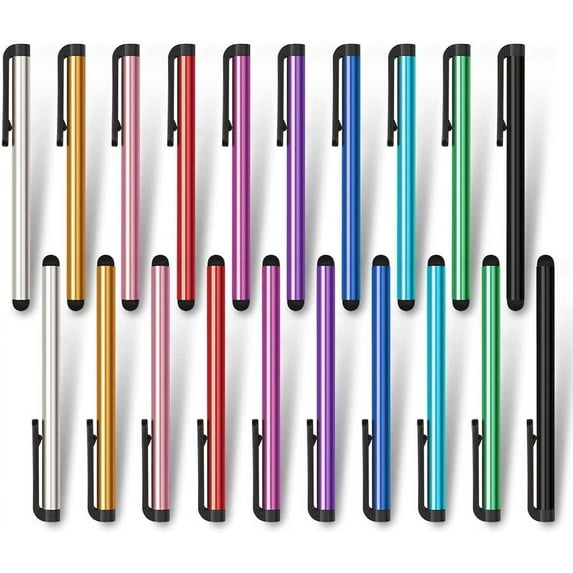 Slim Stylus Pen Set of 20 Pack, Universal Stylus Compatible with All Device with Capacitive Touch Screen – 10 Color