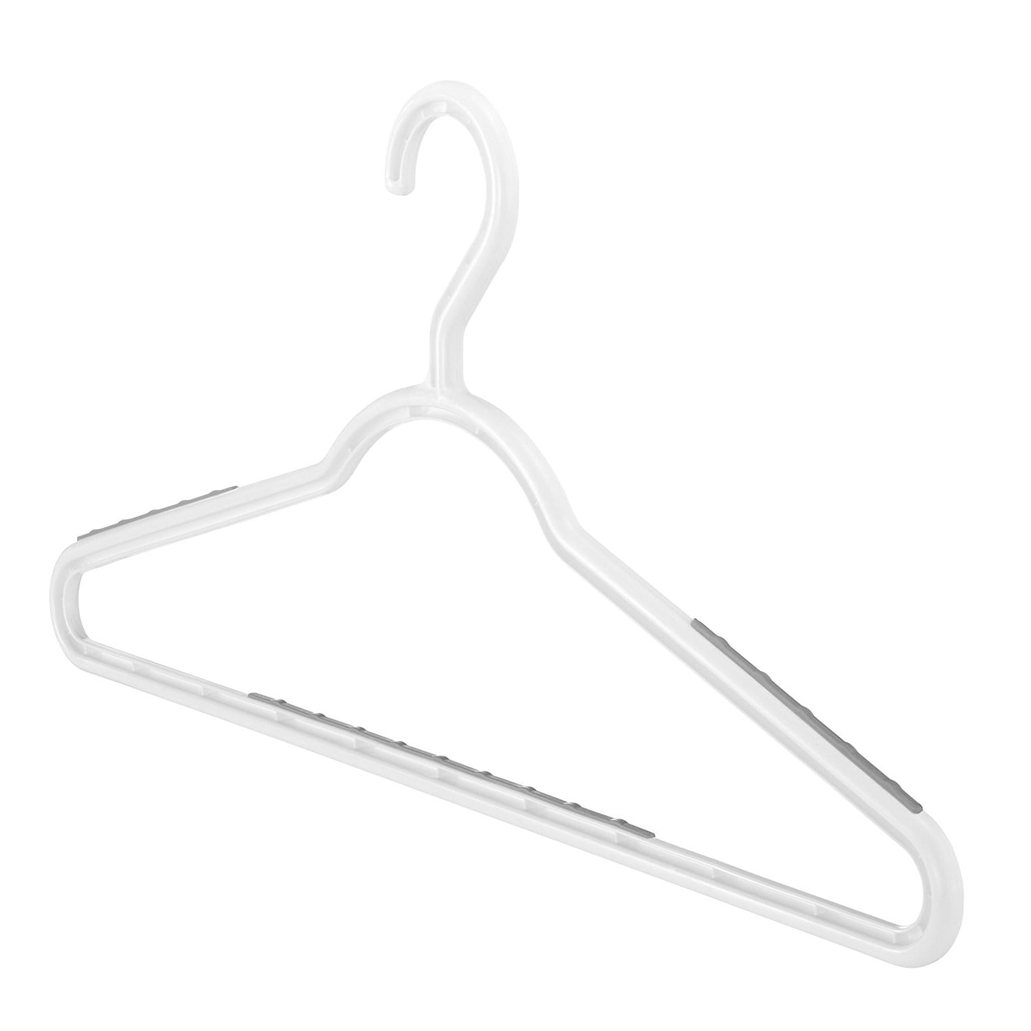 Perfecasa Plastic Sure Grip Clothes Suit Hanger with 360 Degree Swivel Hook (Pure White x Cool Gray), Size: 17