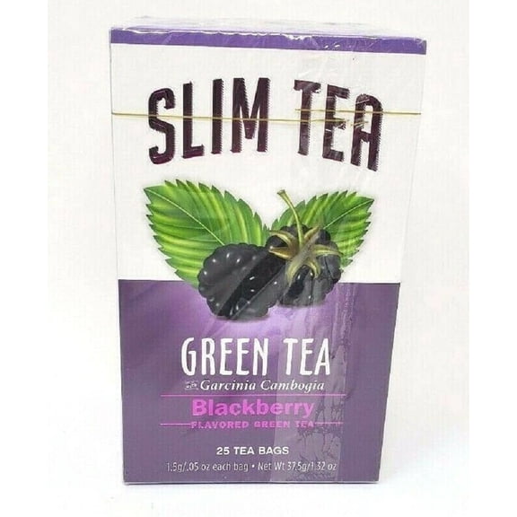 Slim Tea Green Tea with Garcinia Cambogia Blackberry Flavor, 25 teabags
