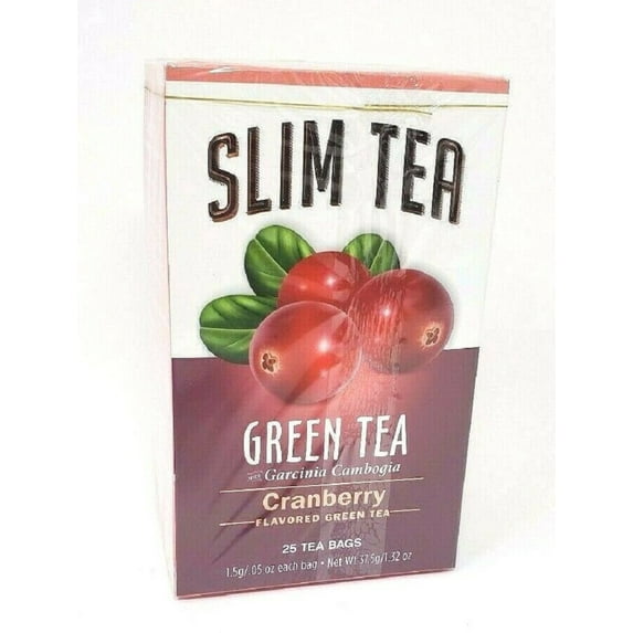 Slim Tea Green Tea with Garcinia Cambogia Cranberry Flavor, 25 teabags