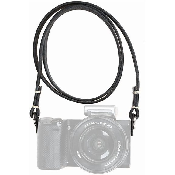 Slim Thin Leather Camera Strap for Mirrorless CP003 BK