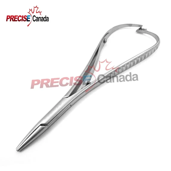 Slim Tip Mathieu Spring Action Ratchet Needle-Driver Hole Tip Plier