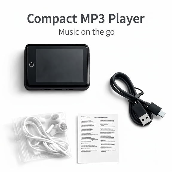 Slim Touchscreen MP3 Player 64GB, High Fidelity Sound, HD Display, Built-In Recorder, Pocket Music Player Gift Idea