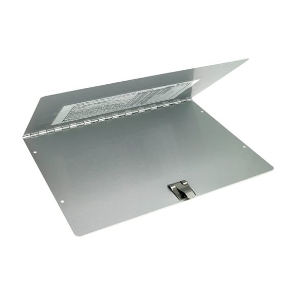 Slim Trailer Document Holder, Aluminum Folder, Spring Clip Snap Fastener, 12.2" x 8.75"