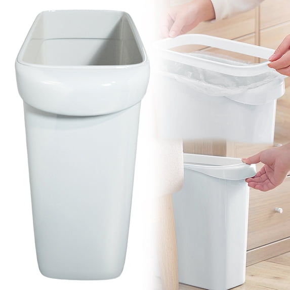Slim Trash Can Ecohintz Slim Plastic Crevice Trash Can - Space-Saving Design, Small Wastebasket - Perfect for Bathroom, Kitchen, Hotel Room - Fits Tight Corners & Narrow Gaps, Crevice Wastebasket