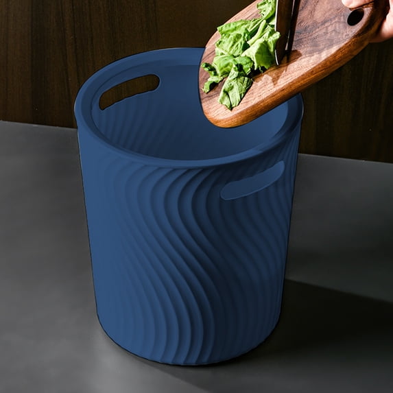Slim Trash Can with Pressure Ring, No-Lid Wastebasket for Bathroom Kitchen – Space-Saving, Bag Locking Ring, Fits Narrow Spaces Like Under Sink or Office Desk