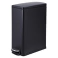 thumbnail image 1 of Slim Trash Can with Lid, 12 Gal (45 L) Stainless Steel Kitchen Garbage Can with Inner Bucket and Step On Foot Pedal, Narrow Metal Trash Bin, Black, 1 of 7