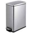 thumbnail image 1 of Slim Trash Can with Lid, 12 Gal (45 L) Stainless Steel Kitchen Garbage Can with Inner Bucket and Step On Foot Pedal, Narrow Metal Trash Bin, Silver, 1 of 7