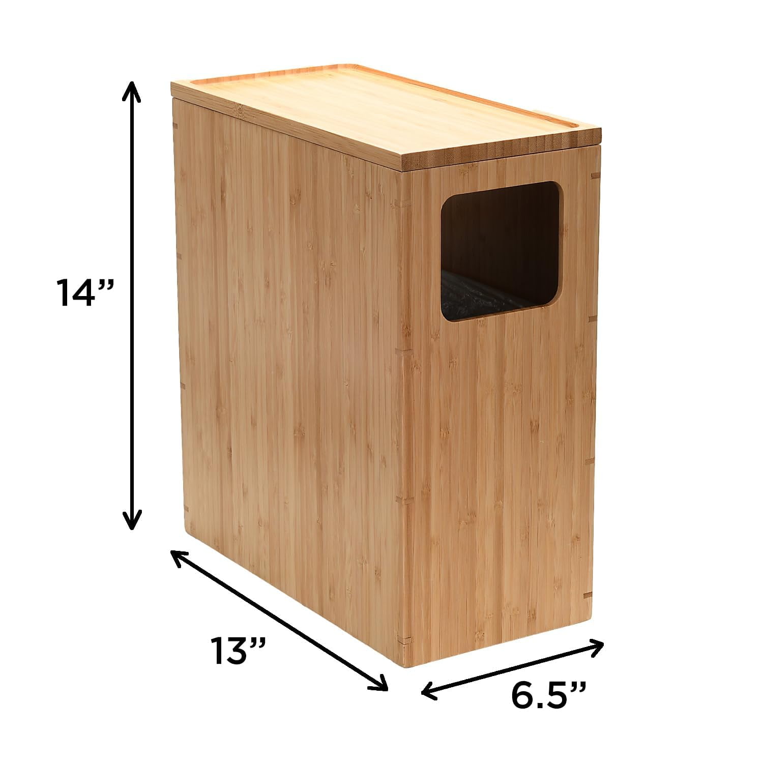 Slim Trash Can with Lid, Waste Basket for Bathroom, Bedroom, Office, Vanity, Salon or Spa, Small Spaces, Rectangle, Bag Liners Included