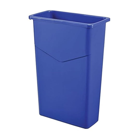 Slim Trash Container with Open Top, Plastic Construction, 23 Gallon Capacity, 20" W x 11" D x 30" H, for Indoor Use, Lid Sold Separately, Blue