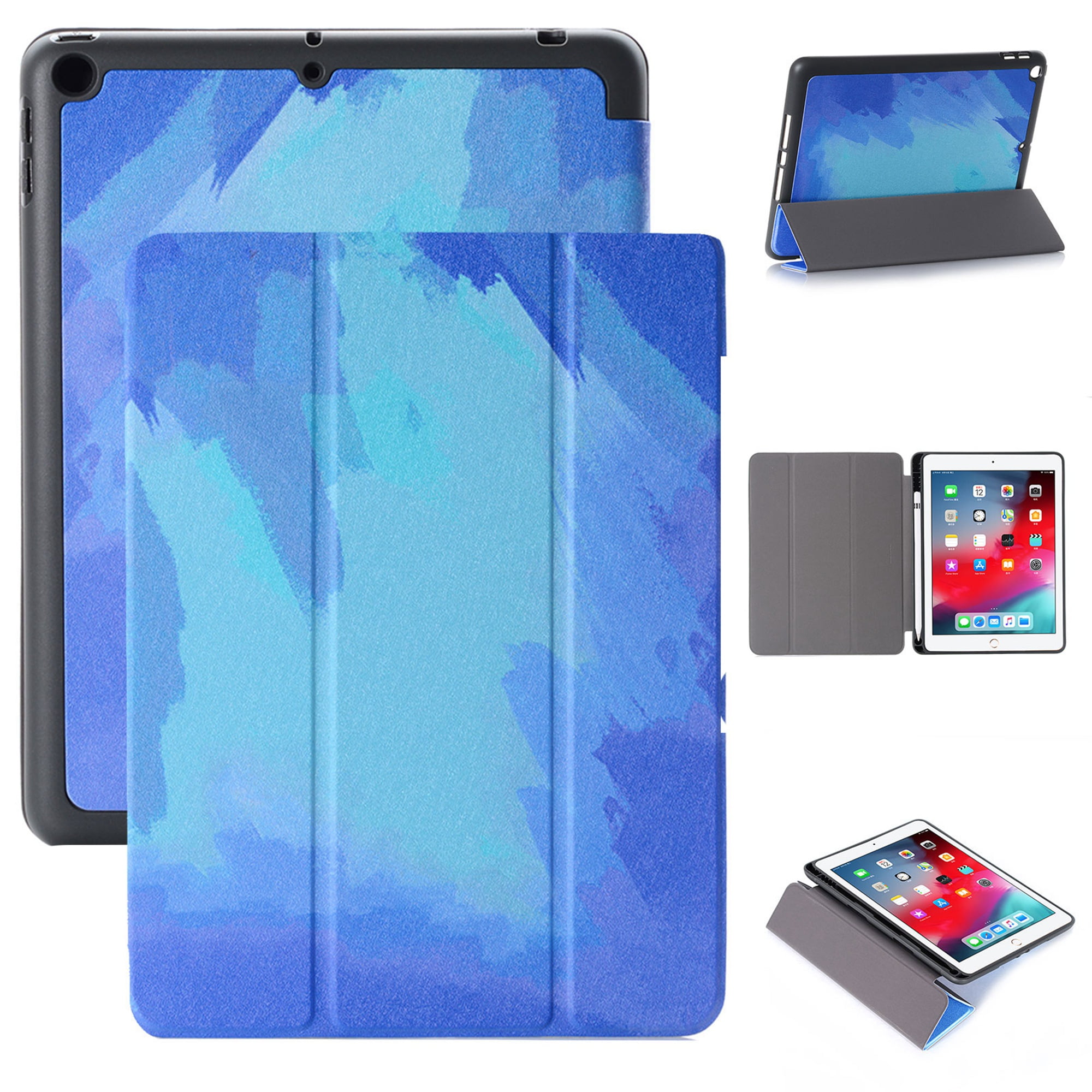 Slim Tri-Fold Case for 9.7 inch iPad 6th Gen/iPad 5th Gen/iPad Air 2/iPad  Air 1st Gen, Dteck Microfiber Inner Smart Cover Auto Wake/Sleep & Pencil