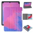 thumbnail image 1 of Slim Tri-Fold Case for 9.7 inch iPad 6th Gen/iPad 5th Gen/iPad Air 2/iPad Air 1st Gen, Dteck Microfiber Inner Smart Cover Auto Wake/Sleep & Pencil Holder,03# Purple Rose, 1 of 5