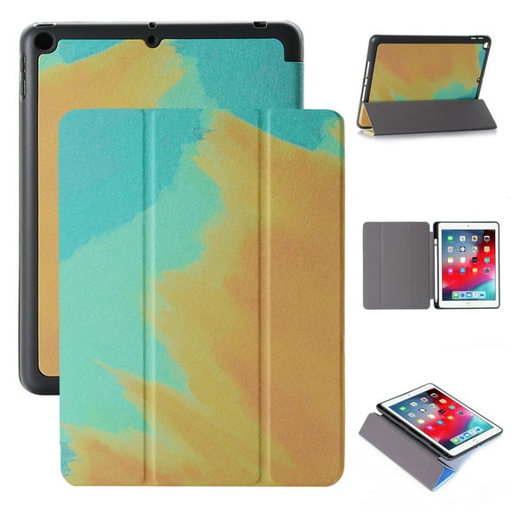 Slim Tri-Fold Case for iPad 7th Generation 10.2" 2019 /iPad 8th Generation 2020 Tablet, with Microfiber Inner Smart Cover Auto Wake/Sleep & Pencil Holder,19# Mint Yellow