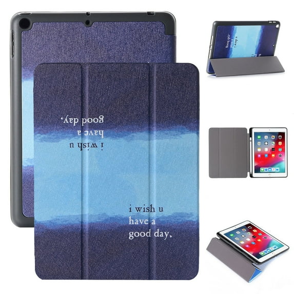 Slim Tri-Fold Case for iPad 7th Generation 10.2" 2019 /iPad 8th Generation 2020 Tablet, with Microfiber Inner Smart Cover Auto Wake/Sleep & Pencil Holder,24# Good Day