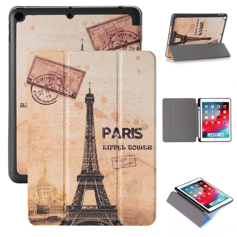 Slim Tri-Fold Case for iPad Air 4th Generation 10.9 inch 2020 Tablet, Dteck  Microfiber Inner Smart Cover Auto Wake/Sleep & Pencil Holder,11# Paris  Tower 