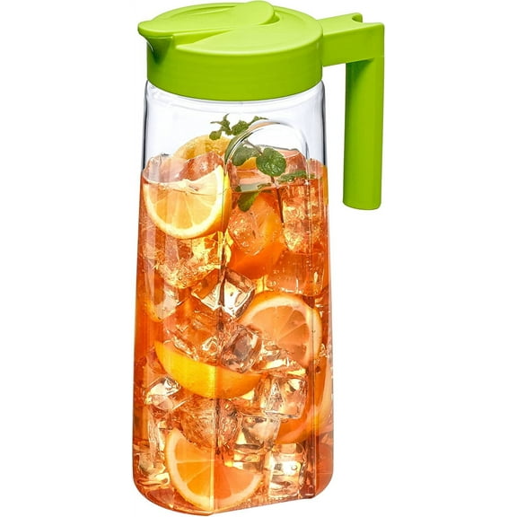 - Slim - Tritan Pitcher (64 oz), Unbreakable Plastic Water Pitcher with Lid, BPA-Free, Heat-Resistant, Dishwasher-Safe, Great for Both Iced and Hot Drinks, Indoors and Outdoors, Green